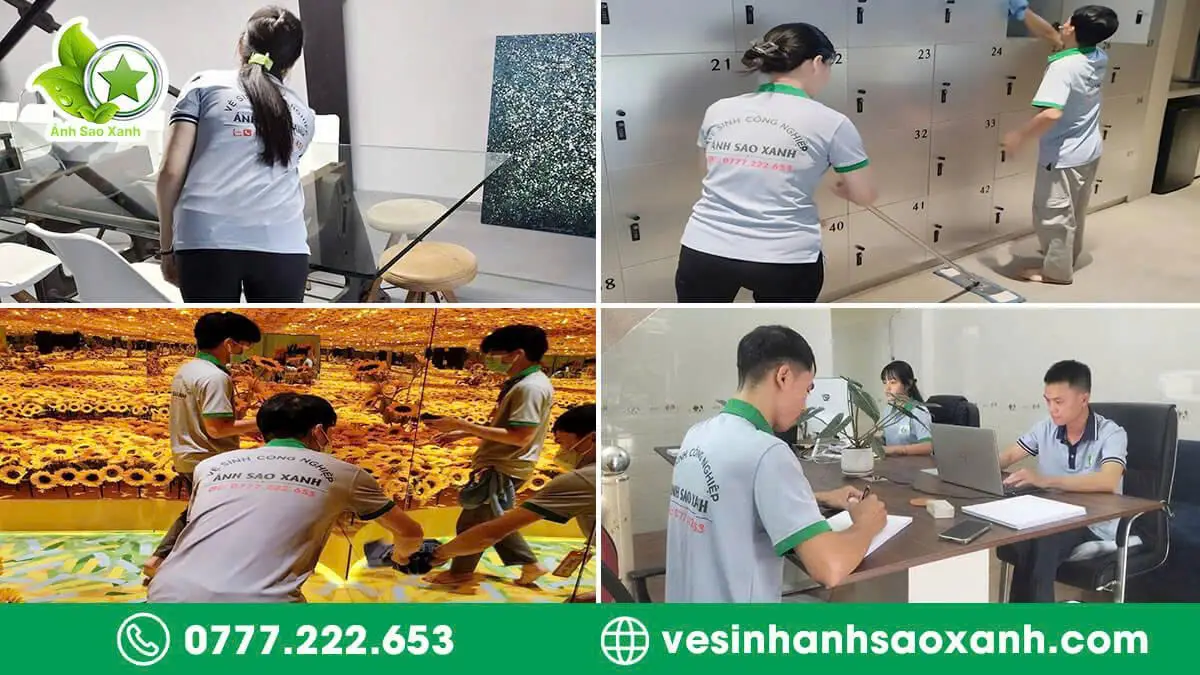 Dịch vụ vệ sinh văn phòng Thủ Đức – Ánh Sao Xanh Nhân viên thi công vệ sinh văn phòng tại Thủ Đức của Ánh Sao Xanh