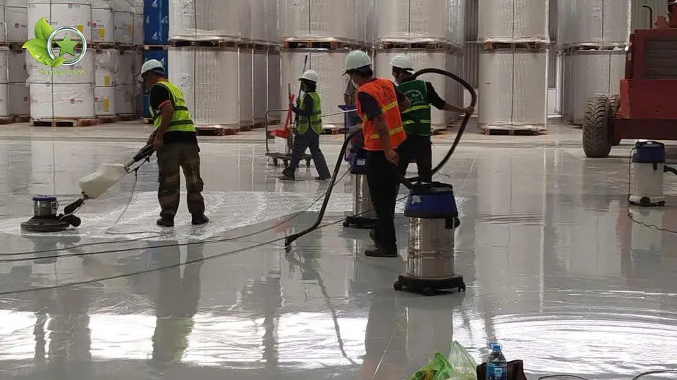 chà sàn nhà xưởng bằng máy chà sàn công nghiệp