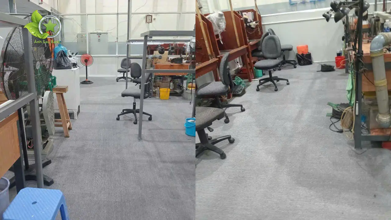 Vệ sinh thảm Phường Tân Thuận TPHCM sau khi hoàn thành sạch và khô
