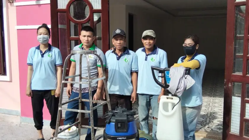 Vệ sinh công nghiệp phường Phú An - Đội ngũ đầy đủ máy móc