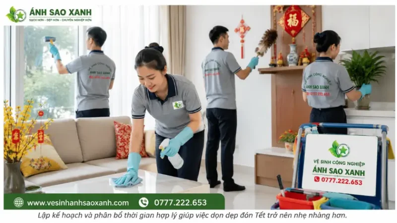 Hướng dẫn vệ sinh nhà cửa đón Tết chi tiết từ A-Z giúp tiết kiệm thời gian, làm sạch hiệu quả và chuẩn bị không gian sống gọn gàng, sạch đẹp cho năm mới.