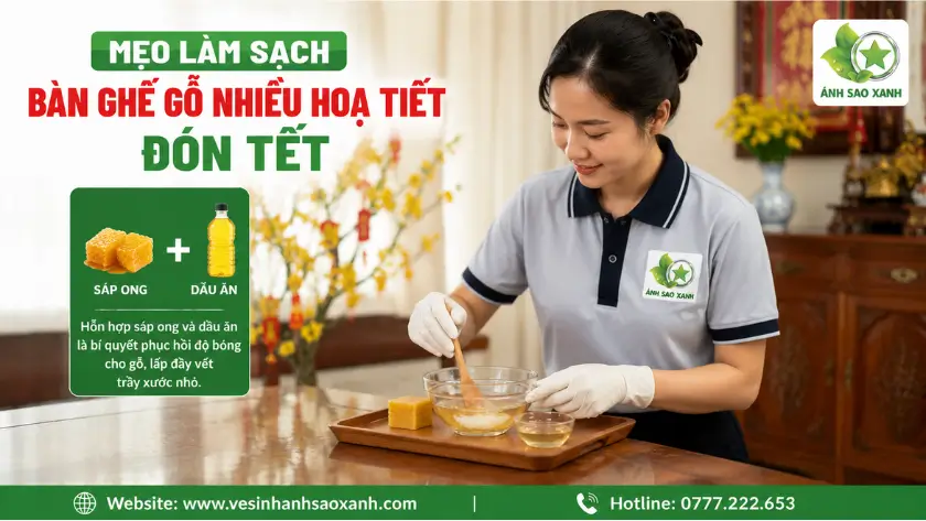 Pha chế hỗn hợp sáp ong và dầu ăn trong chén thủy tinh
