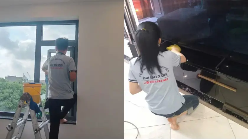 Đội ngũ Ánh Sao Xanh - vệ sinh nhà sau xây dựng tại TPHCM