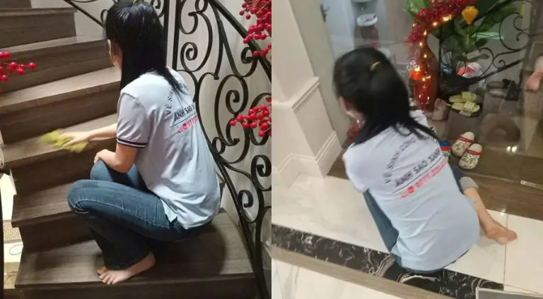 Nhân viên Ánh Sao Xanh - Vệ sinh nhà đón Tết tại TPHCM